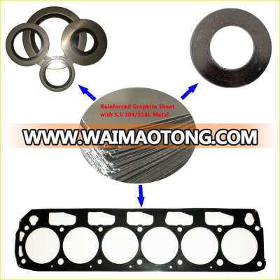 Flexible graphite reinforced gaskets